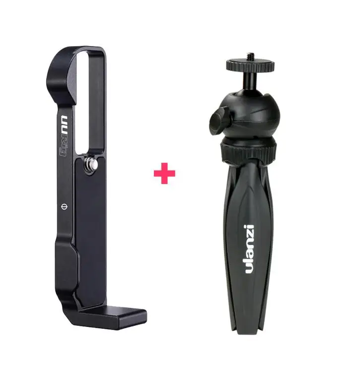 With Tripod UUrig R016 микрофон L Пластина для Canon G7X Mark III удобный алюминиевый L кронштейн с холодным башмаком для микрофона светодиодный свет - Цвет: With Tripod