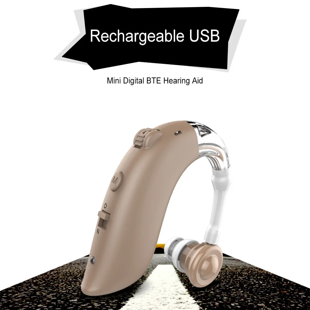 Перезаряжаемый USB мини цифровой BTE слуховой аппарат усилитель звука для мягкой и тяжелой потери слуха слуховые аппараты для пожилых людей