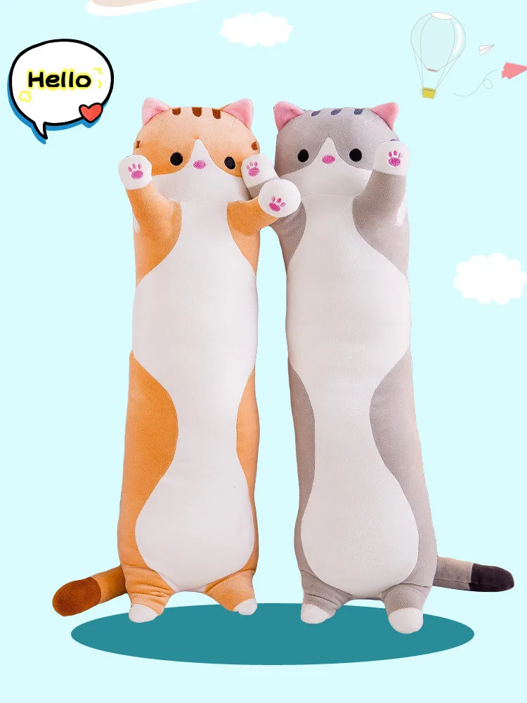 Soft/Cute /Plush /Long cat/pillow/Cotton doll toy lunch Sleeping Pillow Christmas gifts birthday gifts girls gifts for girls