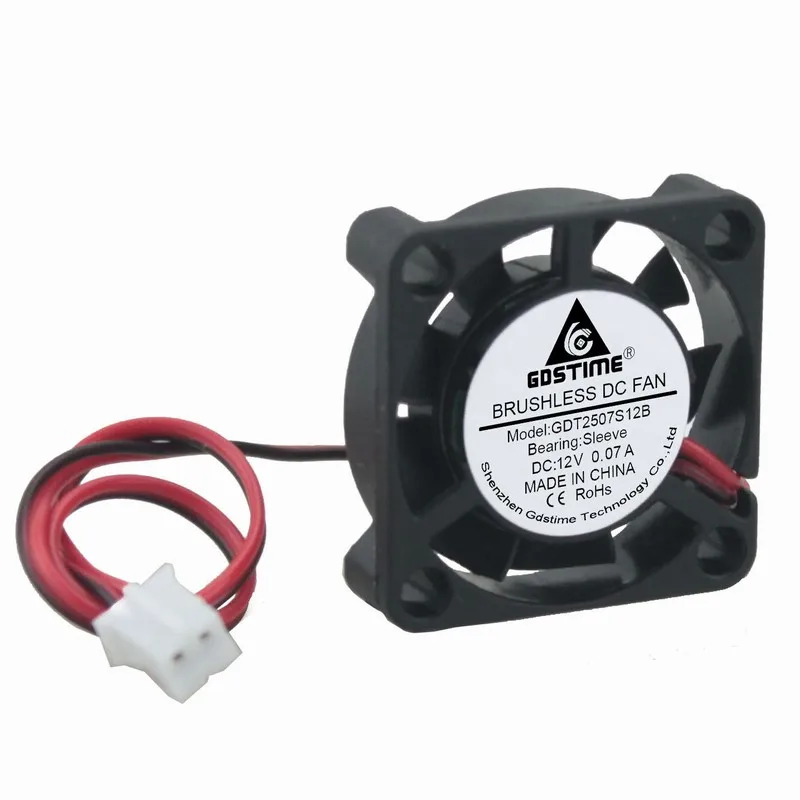50 шт. в партии Gdstime новый микро кулер вентилятор 2507S 25*7 мм DC 12 В бесщеточный DC вентилятор охлаждения 25 мм x 7 мм