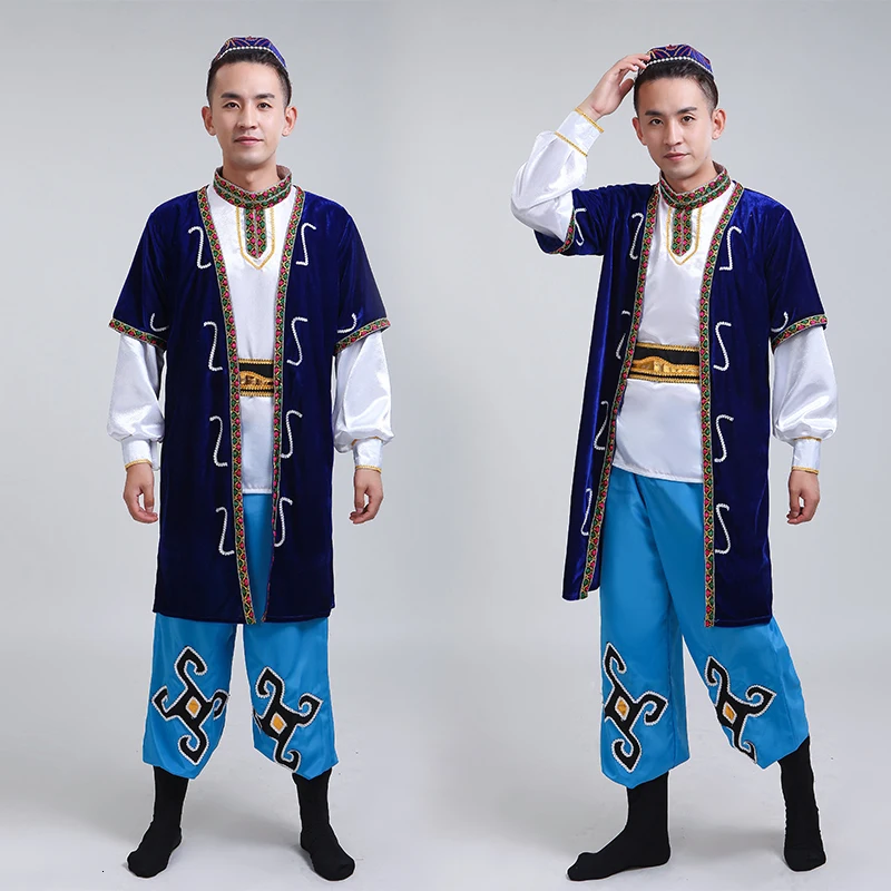 

2019 New Men's Xinjiang Dance Show Clothing Adult Hui Uygur Ethnic Group Ethnic Minority Kazakh Clothes & Accessories