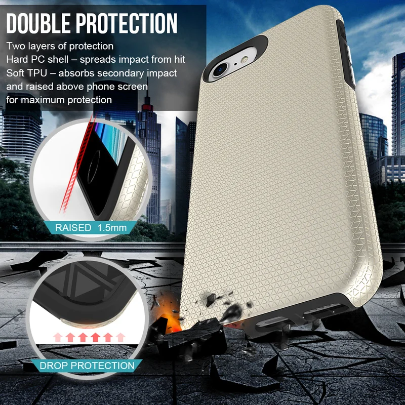 

2 In 1 Tpu Phone Case - Rugged Phone Case for IPhone 11 12 Pro Max 8 7 6 6s Plus Xr Xs X Xs Mini SE 2020 Shockproof Case 7 Color