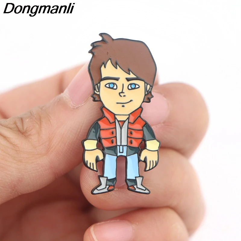 

P4098 Dongmanli Back To The Future Metal Enamel Pins and Brooches for Women Fashion Lapel Pin Backpack Bags Badge Gifts