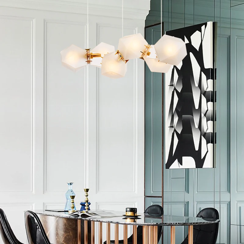Современные роскошные стеклянные светодиодные люстры для гостиной спальни с