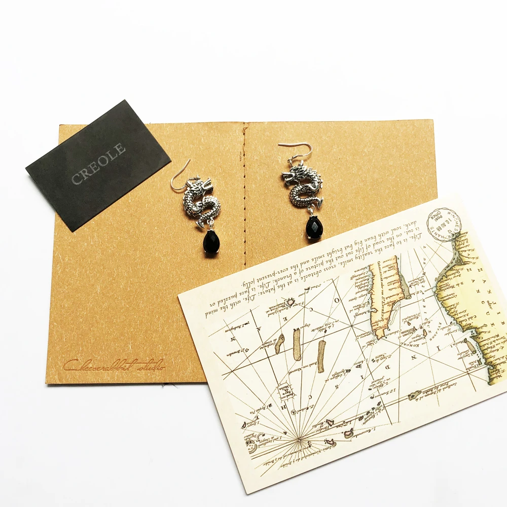 Висячие серьги-подвески с кристаллом дракона модные ювелирные изделия 2019 пробы