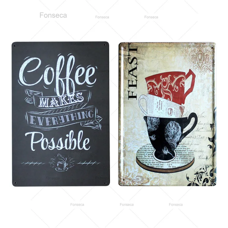 Металлическая Оловянная картина в виде кофейной бутылки Настенный декор для