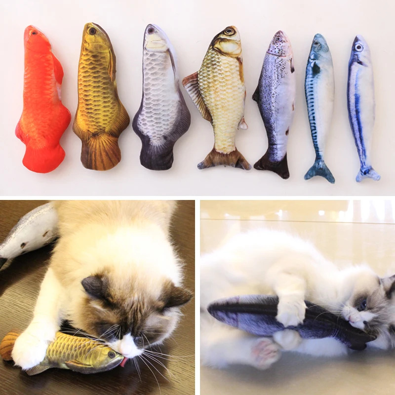 

1pc Simulation Fish Shaped Cat Play Toy Plush Stuffed Cat Kitten Chew Bite Scratching Mint Toys Catnip Toy For Cats Pet Products