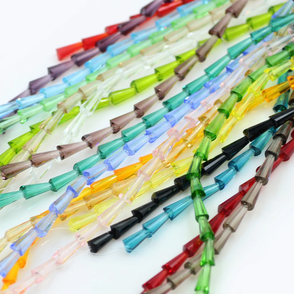 Граненые стеклянные бусины в виде пагоды для изготовления ювелирных изделий