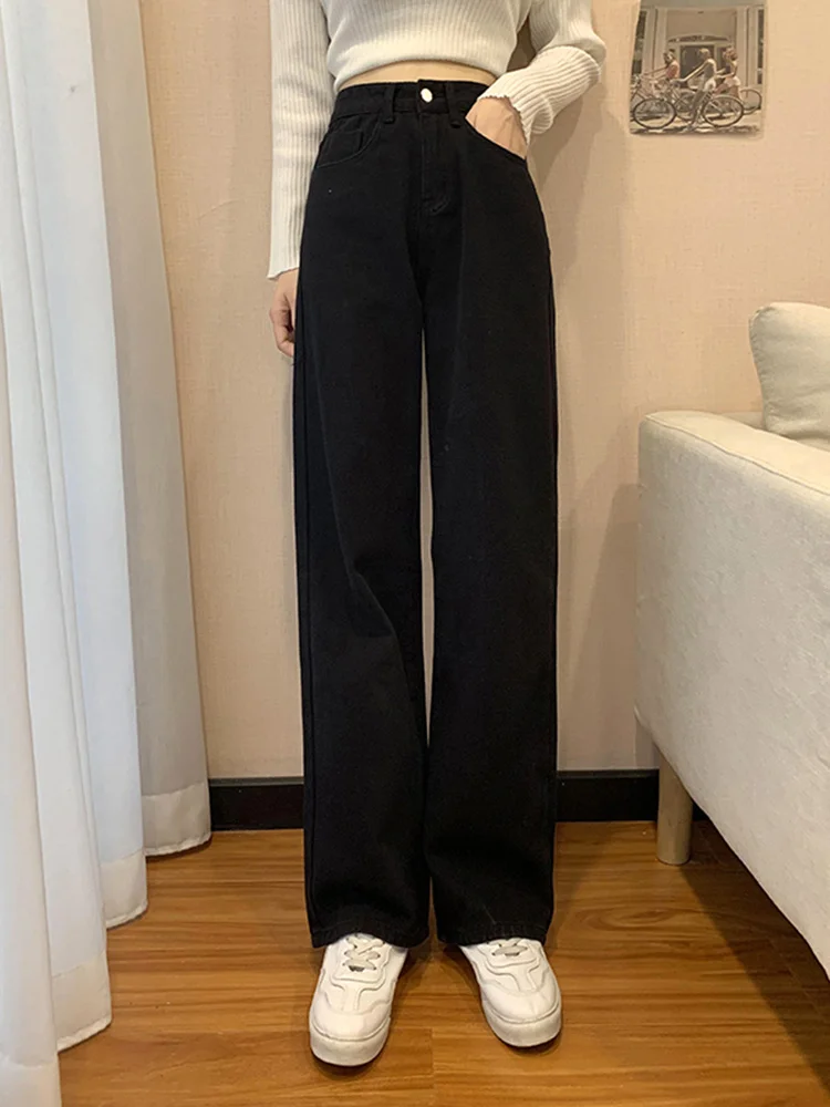 Женские джинсы с высокой талией Новинка весна-осень 2021 маленькие брюки прямые