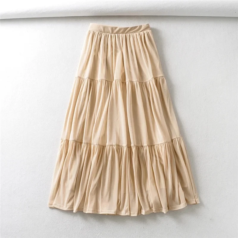 Юбка-миди Женская длинная в винтажном стиле с каскадной сеткой | одежда