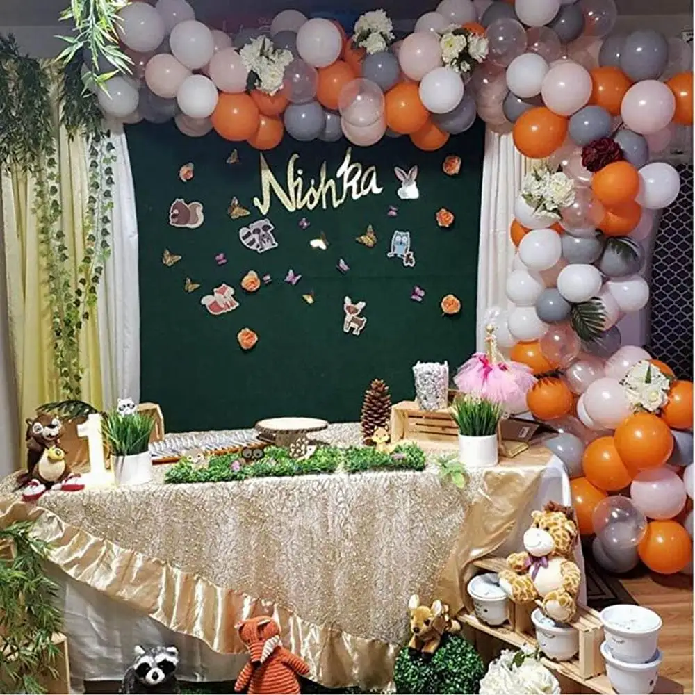 Globos de animales salvajes de la selva del bosque, guirnalda, arco, erizo, ardilla, zorro, mapache, papel de aluminio, decoraciones para fiesta de cumplea&ntilde;os de ni&ntilde;os-3