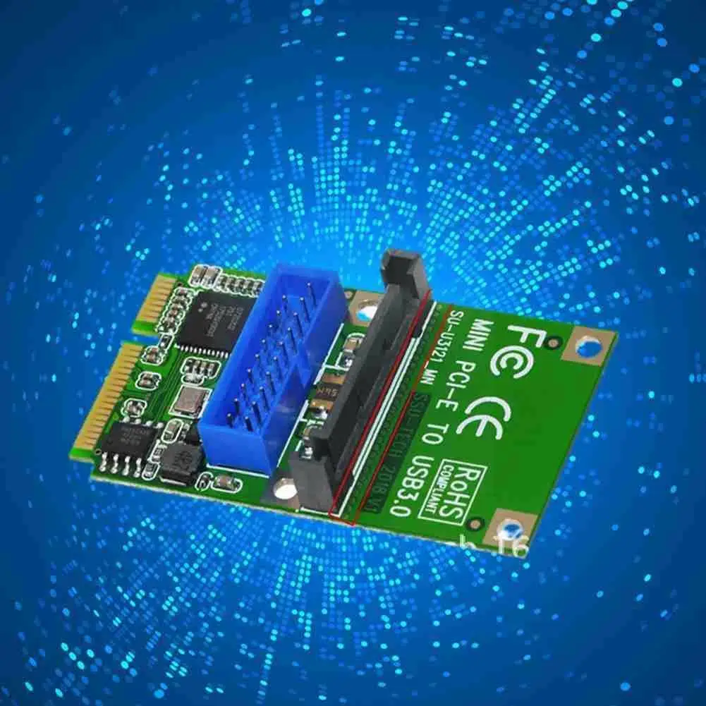 

1pc Mini Pci-E To Usb3.0 Adapter Card Mini Pcie To19-Pin Usb Ports 3.0 20Pin With Card Power For Desktop Expansion Pc Sata R3A2