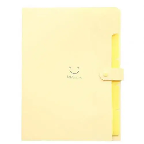 Beige Yellow Офисные пластиковые папки Мульти карманный органайзер А4 расширение файла папка для документов - Цвет: Beige Yellow