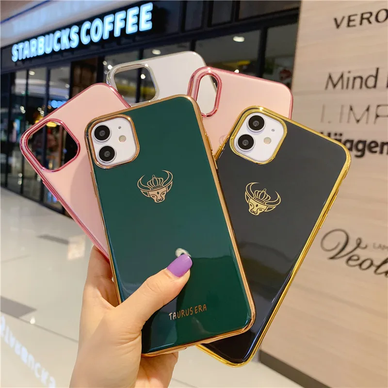 

Милый чехол для телефона с электропластиной для iPhone XR 11 Pro X Xs Max 7 8 Plus SE 2020, мягкие силиконовые чехлы из ТПУ, сплошной цвет, чехол с короной коро...