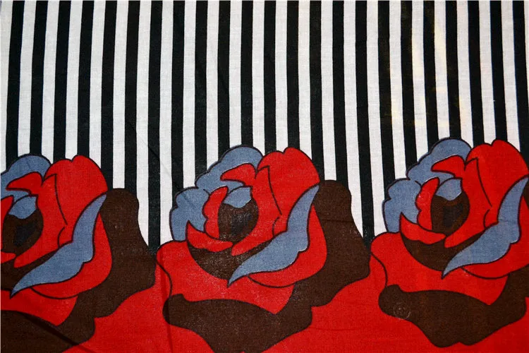 (Хлопок) платье в черно-белую полоску с красным принтом юбка/платье/1 м