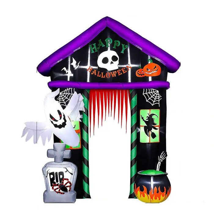 

Светодиодная лампа дневного света, 9 футов, надувная АРКА для Хэллоуина, надувные украшения, призрак, счастливый праздник