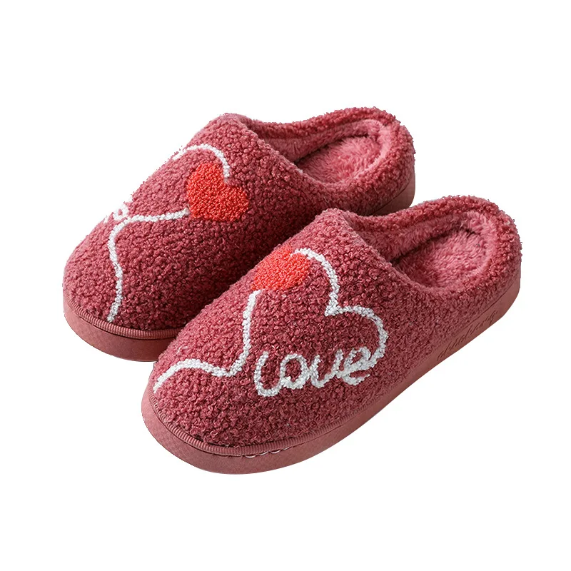 

Fashion Autumn Indoor Ladies Shoes Winter Fur Home Warm Thick Bottom House Cotton Slippers Women Cute Fluffy Flip Flops Non-slip