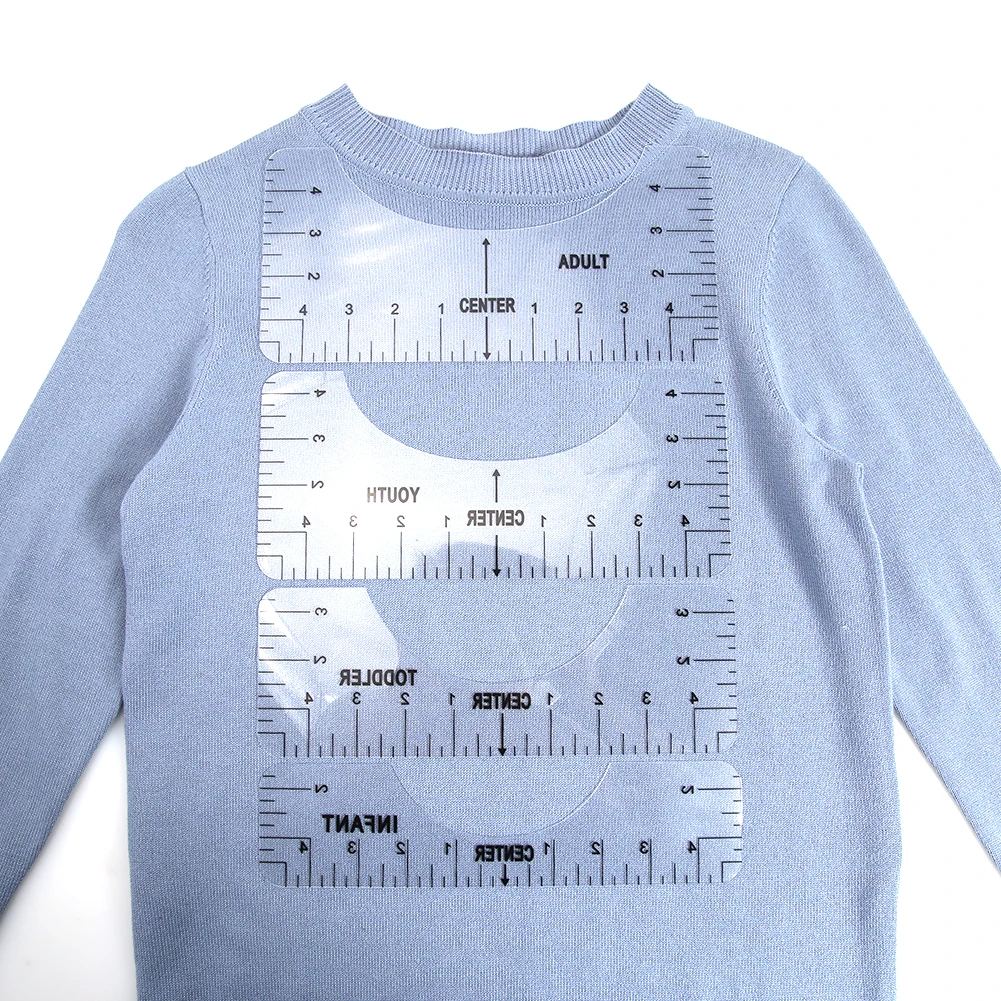 

T-shirt Alignment Ruler Center Measure Tool Portable Clothing Ruler Clothes Neckline Measure Accurately Tools