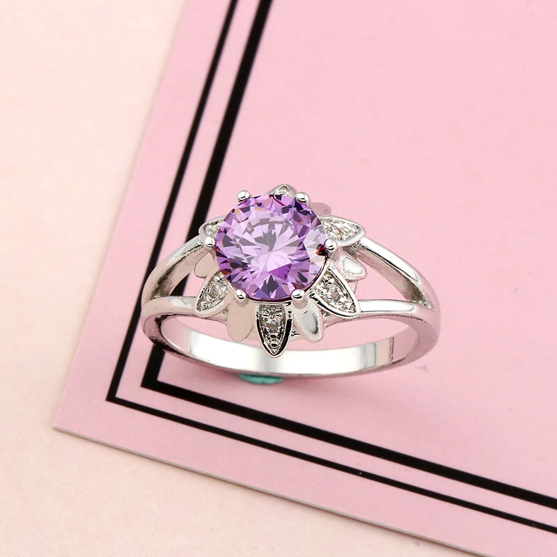 Обручальные кольца из белого золота для женщин, свадебные, прозрачные, AAA, разноцветные, циркониевые ювелирные изделия, Femme Bijoux Bague Anillos, размеры 6, 7, 8, 9 - Цвет основного камня: CR3390