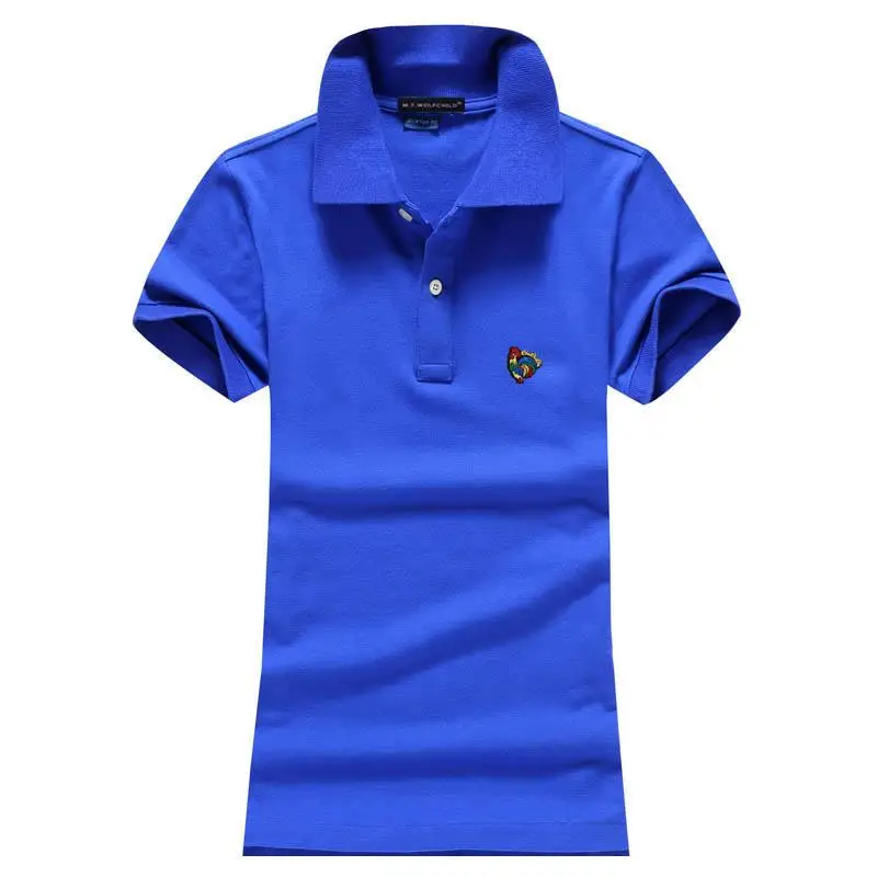 Женские футболки-поло с коротким рукавом повседневные топы из 100% хлопка модные