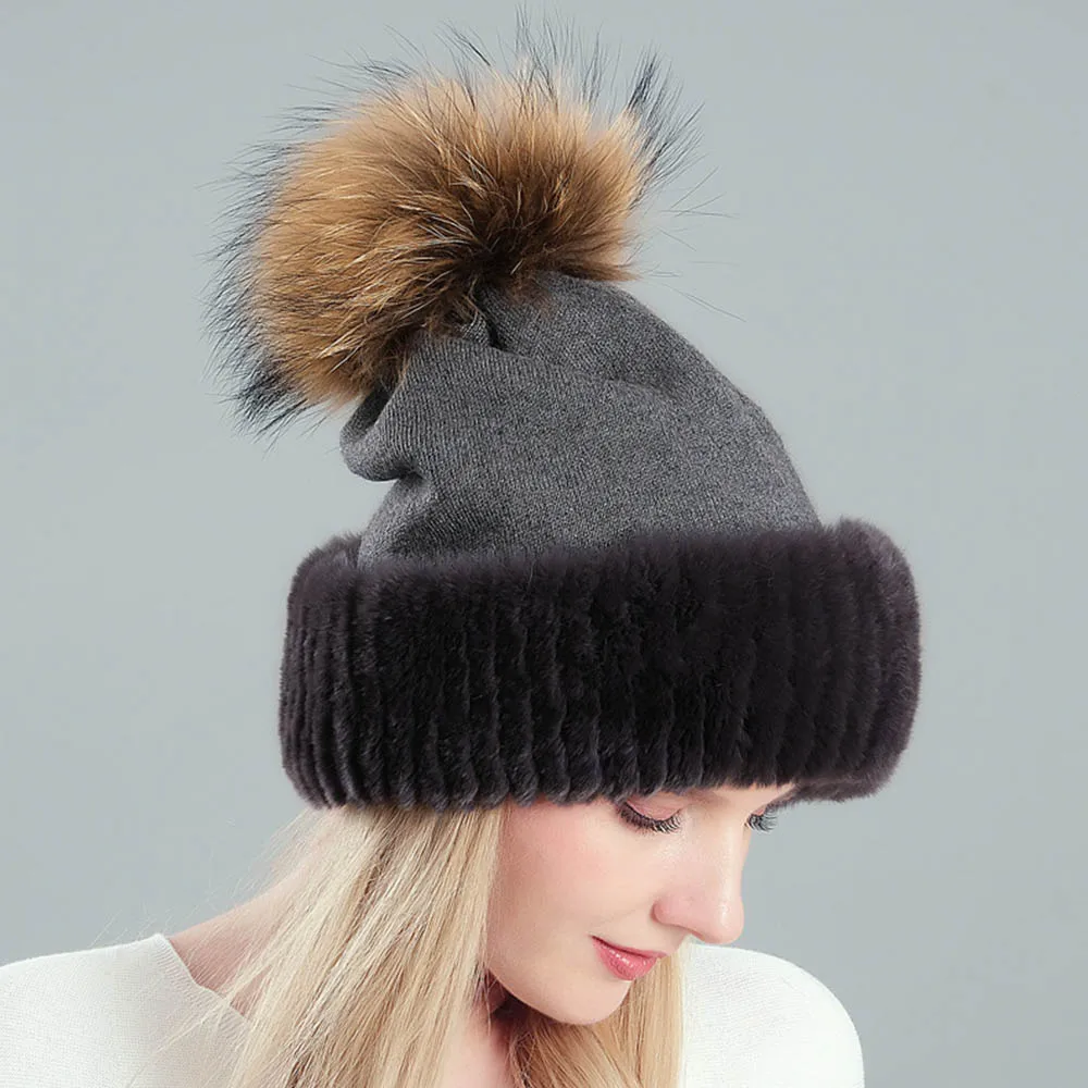 FS зимние шапки для женщин из кроличьего меха высокого качества ручная работа