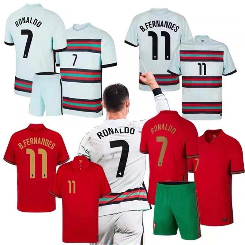 

2021 European Cup Portugal National Team Football Jersey Men's Adult + Child/7 Ronaldo 11 Fernandez
