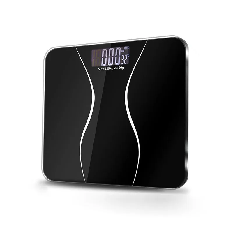 

Электронные весы для ванной комнаты, Умные Электронные цифровые весы с закаленным стеклом и ЖК-дисплеем, 180 кг/50 г