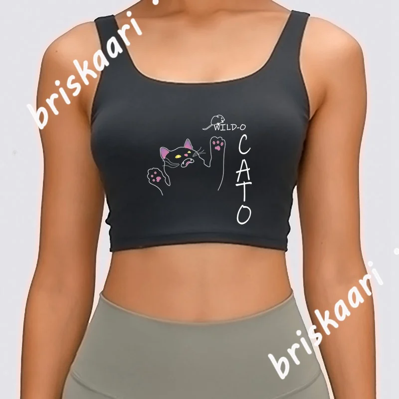 

Wild O Cato The Playful Protector Mini Tank Top Female Summer Gift Tops Tees Sleeveless Round Collar Custom Novelty Vest