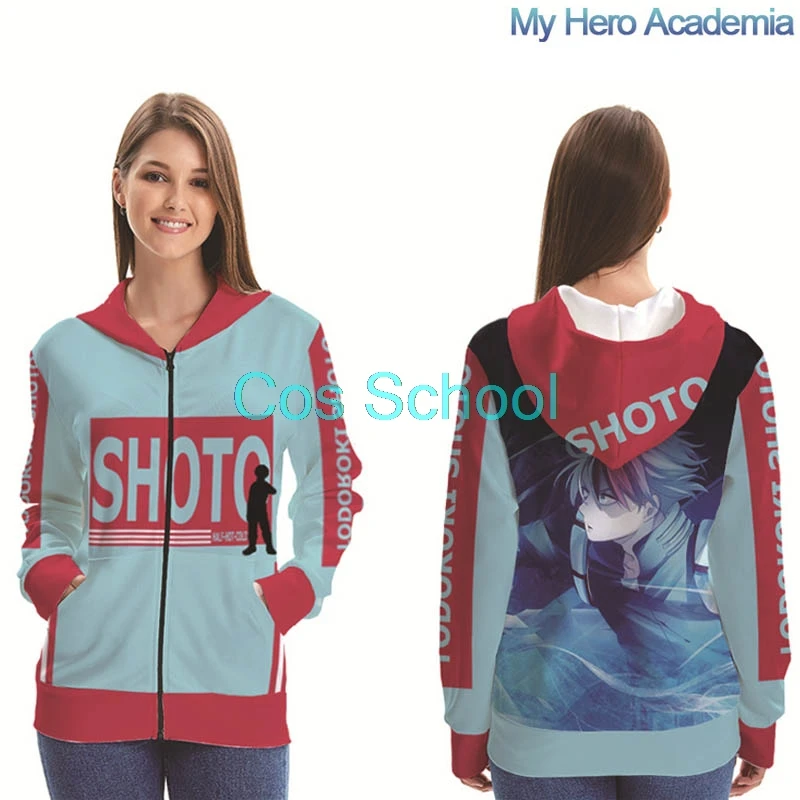 Cos School Boku no Hero Academy толстовки для косплея Todoroki Shouto костюмы аниме свитер с капюшоном