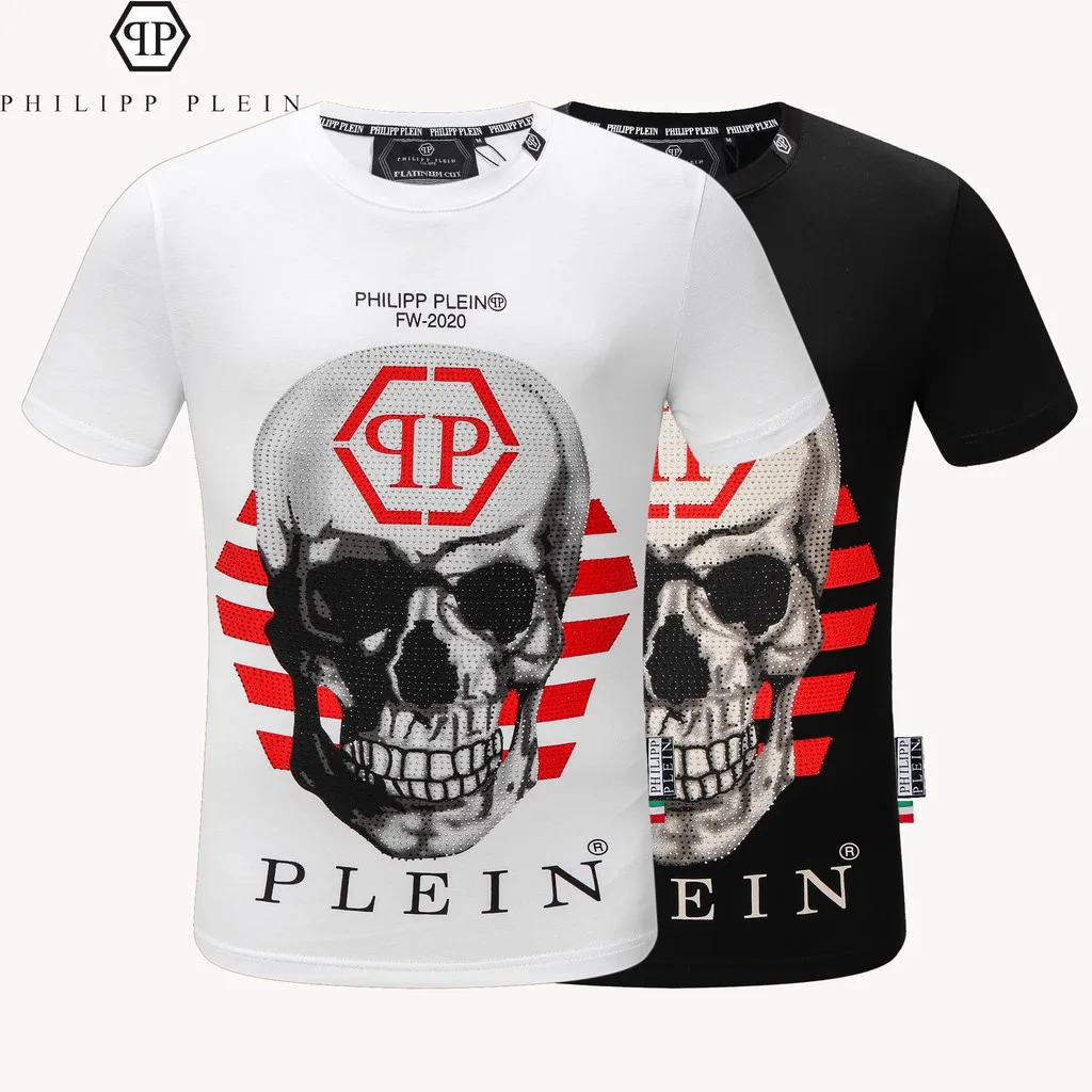 

Philipp Plein Pp Boys' Top Philip Skull Print Hot Drill Short Sleeve Fashion Short T