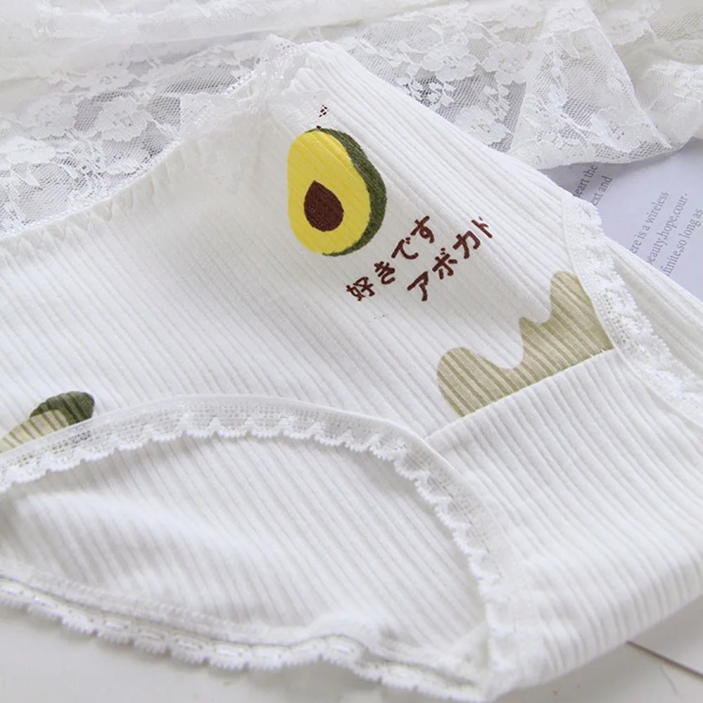 Трусики авокадо кружевное женское нижнее белье с бантиком хлопковые трусики