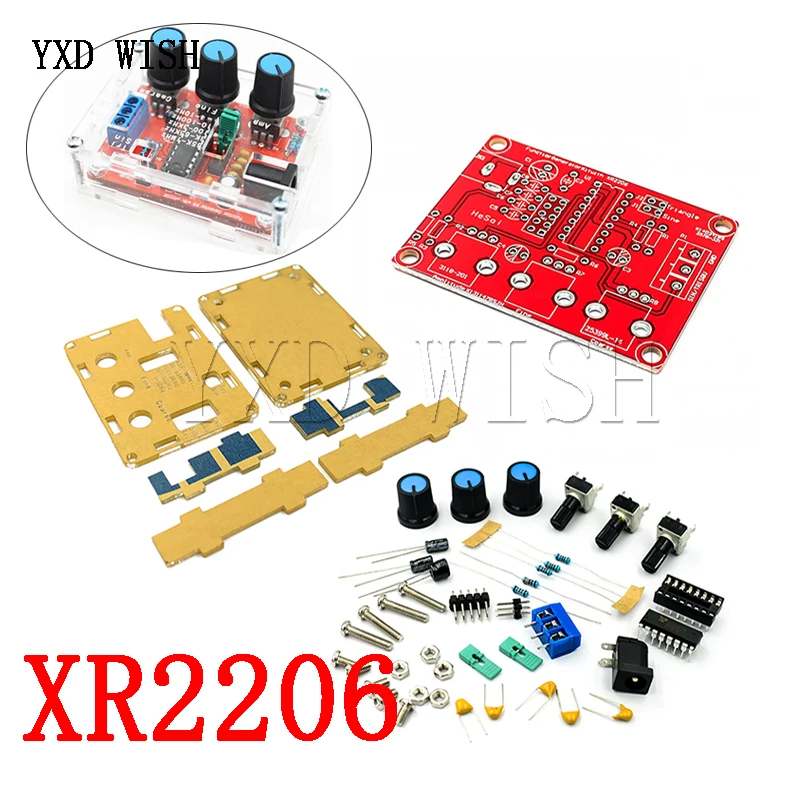 

1Hz -1MHz XR2206 Function Signal Generator DIY Kit Sine/Triangle/Square Output Signal Generator Adjustable Frequency Amplitude