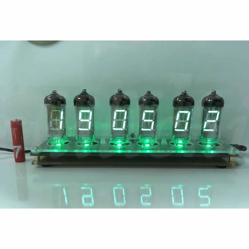 Флуоресцентные трубчатые часы с шестью флуоресцентными трубками (не светящаяся