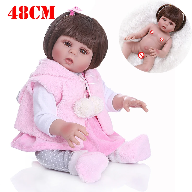 

Милая Детская кукла bebe reborn Girl 48 см новорожденные младенцы полностью силиконовые куклы reborn игрушки в подарок Анатомически правильные