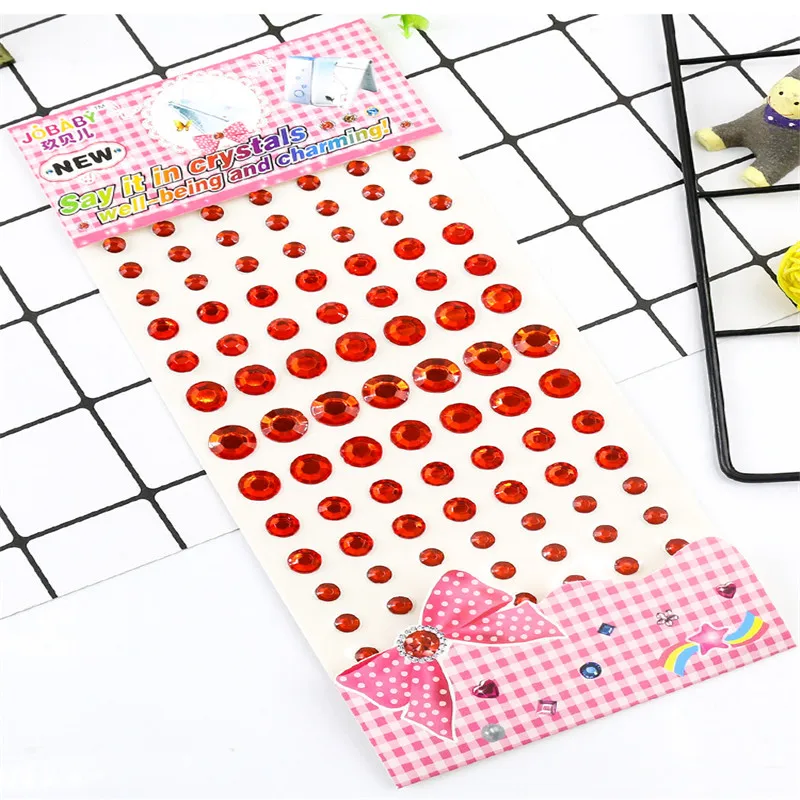 6-12 мм наклейки со стразами акриловые разного размера одинарные Круглые