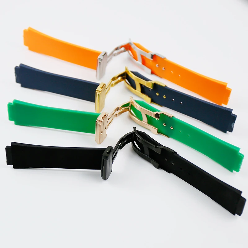 Watch Accessories Men's Silicone Watch Strap for Hublot Series 25 * 19mm 22mm Buckle Women's Best Watch Brand Sport Fusion Strap