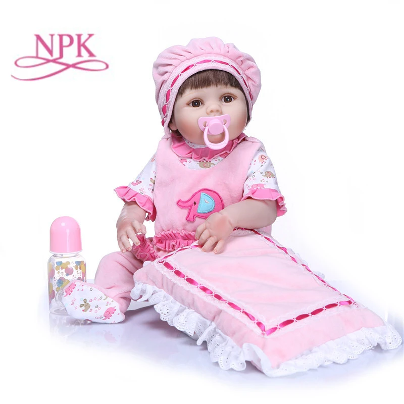NPK 57 см кукла новорожденного младенца силиконовая для всего тела Bebe детские