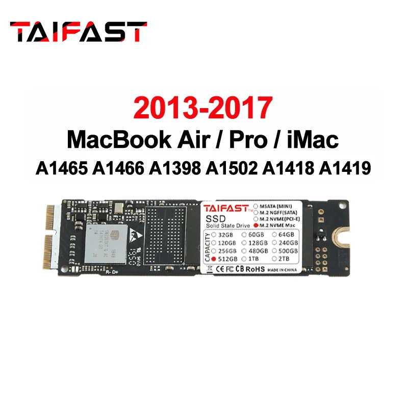 256GB 512GB 1TB SSD Solid State Drive For Macbook Air A1465 A1466 EMC2631 2632 2924 2925 iMac A1418 A1419 Upgrade SSD Capacity