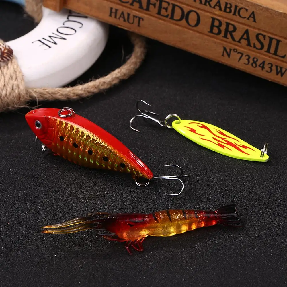 

Рыболовные приманки, жесткие приманки с блестками, светящиеся рыболовные снасти, портативный жесткий Комплект для рыбалки на открытом возд...