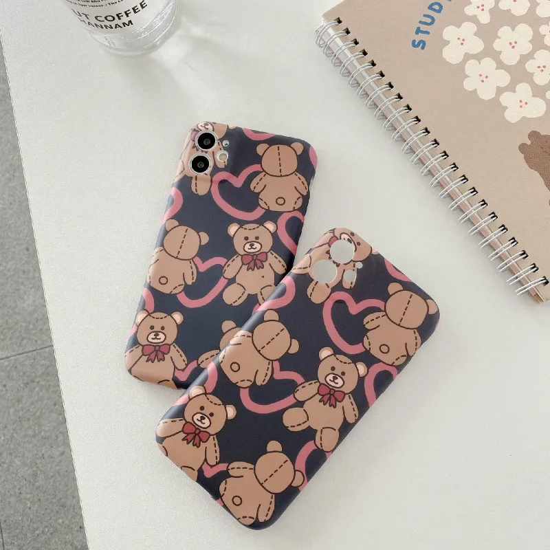 

Favourite Love doll bear mobile phone case for iPhone11 12Pro Max mini X XR XS XSMax 8 7PluS anti-fall protective back cover