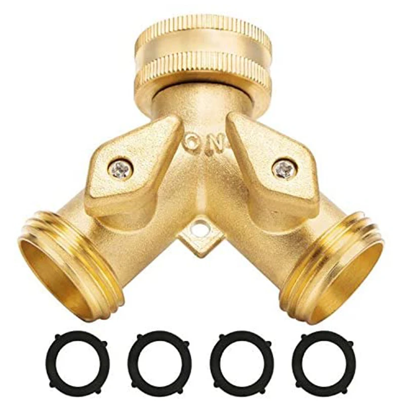Двойной разветвитель для шланга смесителя Латунный переходник 3/4 дюйма клапан