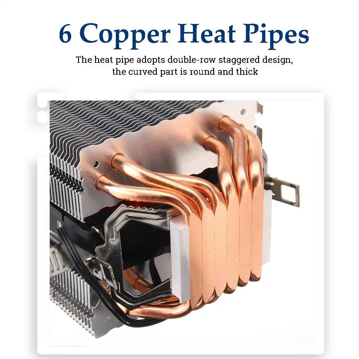 Процессор кулер 6 тепловых трубок 3pin двойной вентилятор Cooler Тихий охлаждающий вентилятор радиатора для Intel 775/1150/1151/1155/1156/1366 и AMD