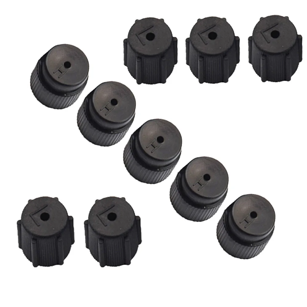 

10 Pcs AC A/C Charging Port Service Caps R134a 13mm & 16mm Black Service Charging Port Cap System Seal Kit Repair Tool Parts