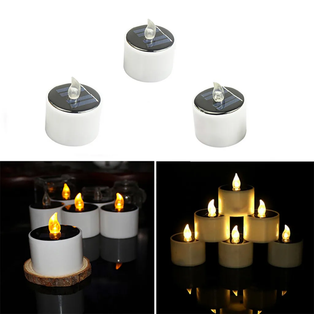 3 шт. мини Теплый Белый led decorativas Янтарный светящийся vela de маленький канделе kaarsen с