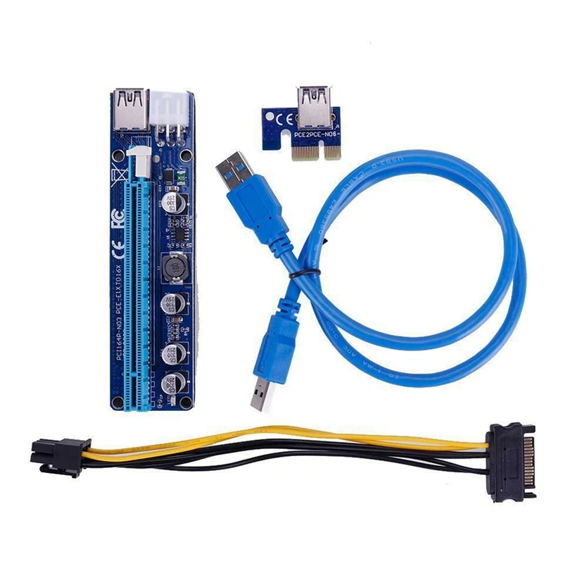 Ver008C 6Pin Pci E 1X к 16X переходная карта удлинитель Usb 3 0 кабель для горнодобывающей