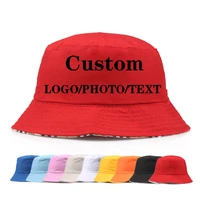specific cap hot stamping diy custom logo bucket hat women men summer fishing hats casual fishermen cap brim k pop gorras