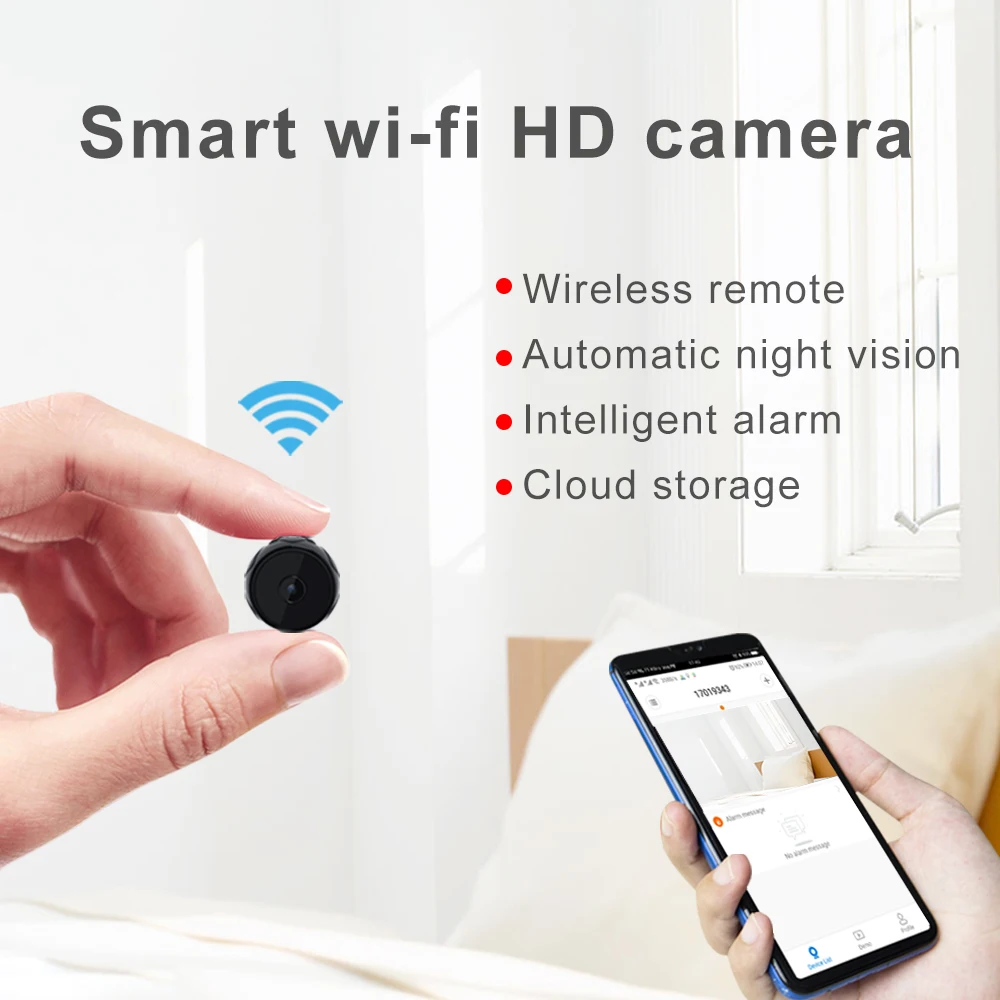 Mini WiFi Camera 720P HD Battery Powered IP CCTV Remote Video Surveillance Security Support Cloud Storage TF Card | Безопасность и