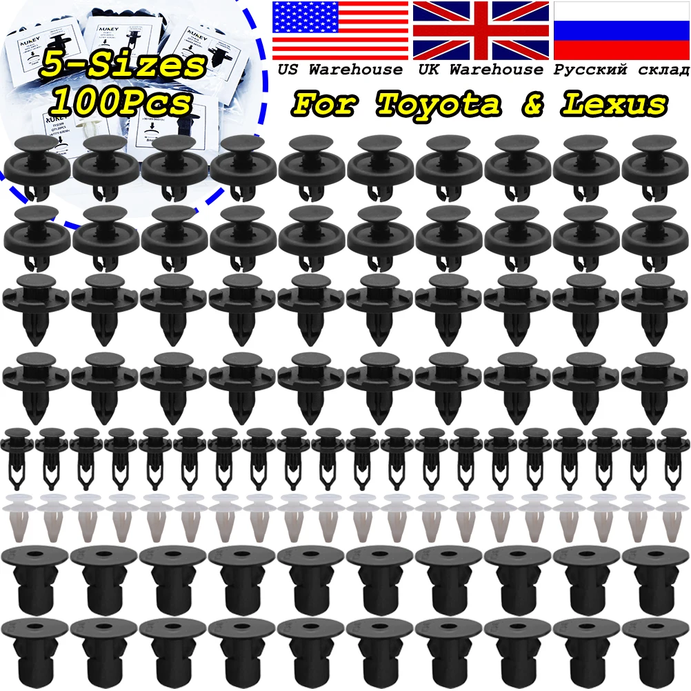 

Erick's Wiper 100x Car Trim Panel Clips Bumper Hood Mud Flaps Fastener Push Rivets For Toyota Corolla RAV4 Avensis Lexus IS RX