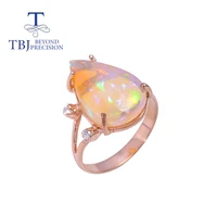 2021 big pear shape opal ring natural ethiopia gemstone women ring 925 sterling silver fine jewelry for wife mom nice gift tbj