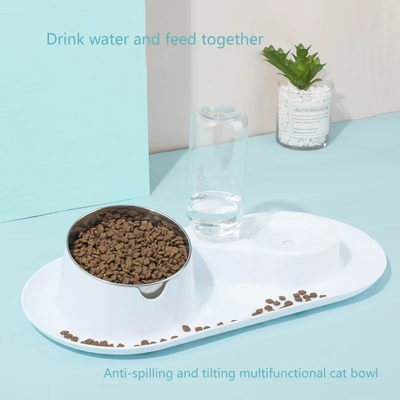 

Диспенсер для воды для домашних животных, кошек, фонтан, щенок, двойная кормушка, чаши для питья, аксессуары для кошек, устойчивая посуда, тов...